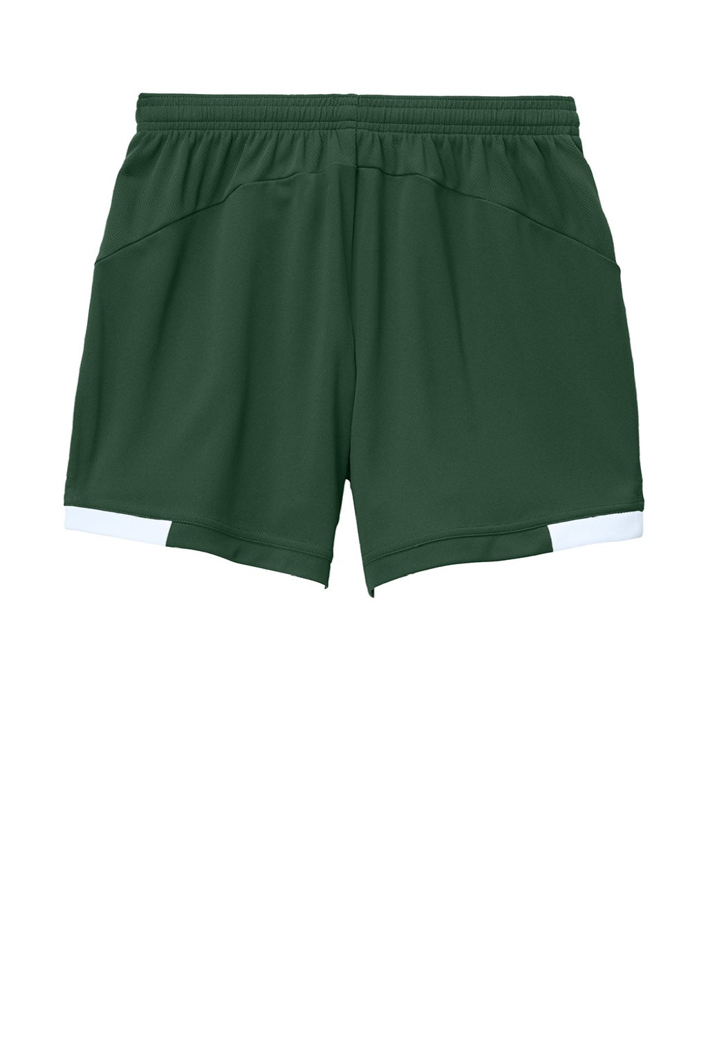 Sport-Tek LST442 Womens Club Moisture Wicking Shorts Forest Green/White Flat Back
