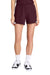 Sport-Tek LST442 Womens Club Moisture Wicking Shorts Maroon/White Model Front