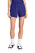 Sport-Tek LST442 Womens Club Moisture Wicking Shorts Purple/White Model Front
