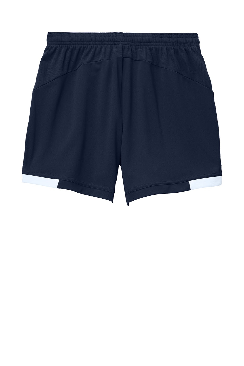 Sport-Tek LST442 Womens Club Moisture Wicking Shorts True Navy Blue/White Flat Back