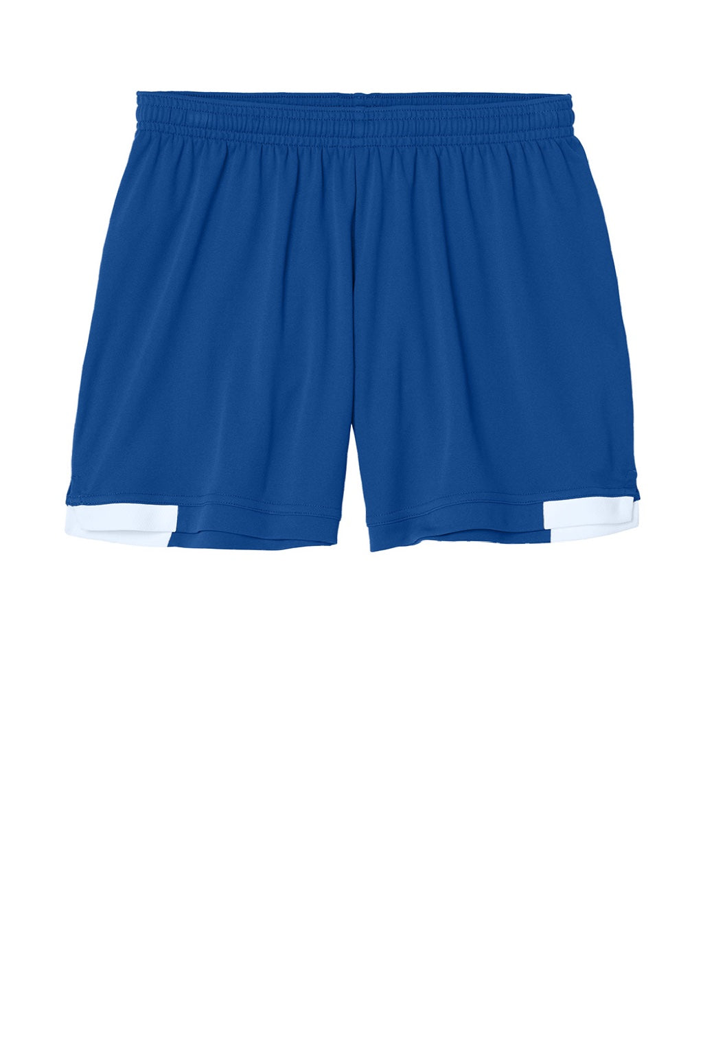 Sport-Tek LST442 Womens Club Moisture Wicking Shorts True Royal Blue/White Flat Front