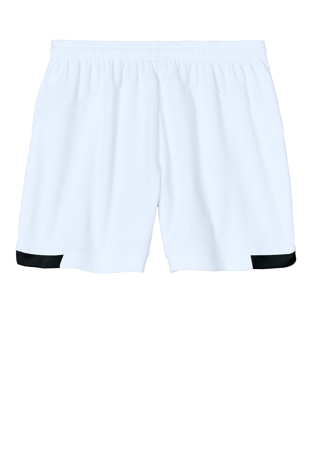 Sport-Tek LST442 Womens Club Moisture Wicking Shorts White/Black Flat Back