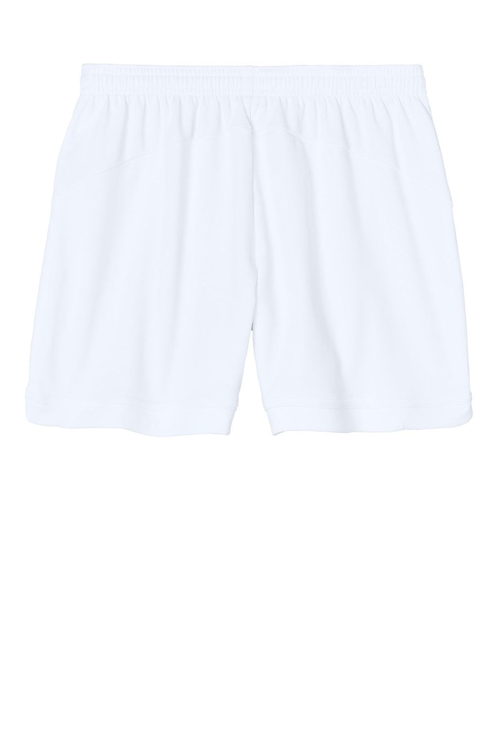 Sport-Tek LST442 Womens Club Moisture Wicking Shorts White/White Flat Back