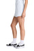 Sport-Tek LST442 Womens Club Moisture Wicking Shorts White/White Model Side