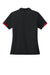 Sport-Tek LST444 Womens Club Colorblock Moisture Wicking Short Sleeve Polo Shirt Black/Deep Red Flat Back