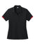 Sport-Tek LST444 Womens Club Colorblock Moisture Wicking Short Sleeve Polo Shirt Black/Deep Red Flat Front
