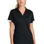 Sport-Tek Womens Club Colorblock Moisture Wicking Short Sleeve Polo Shirt - Black/White