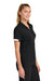 Sport-Tek LST444 Womens Club Colorblock Moisture Wicking Short Sleeve Polo Shirt Black/White Model Side