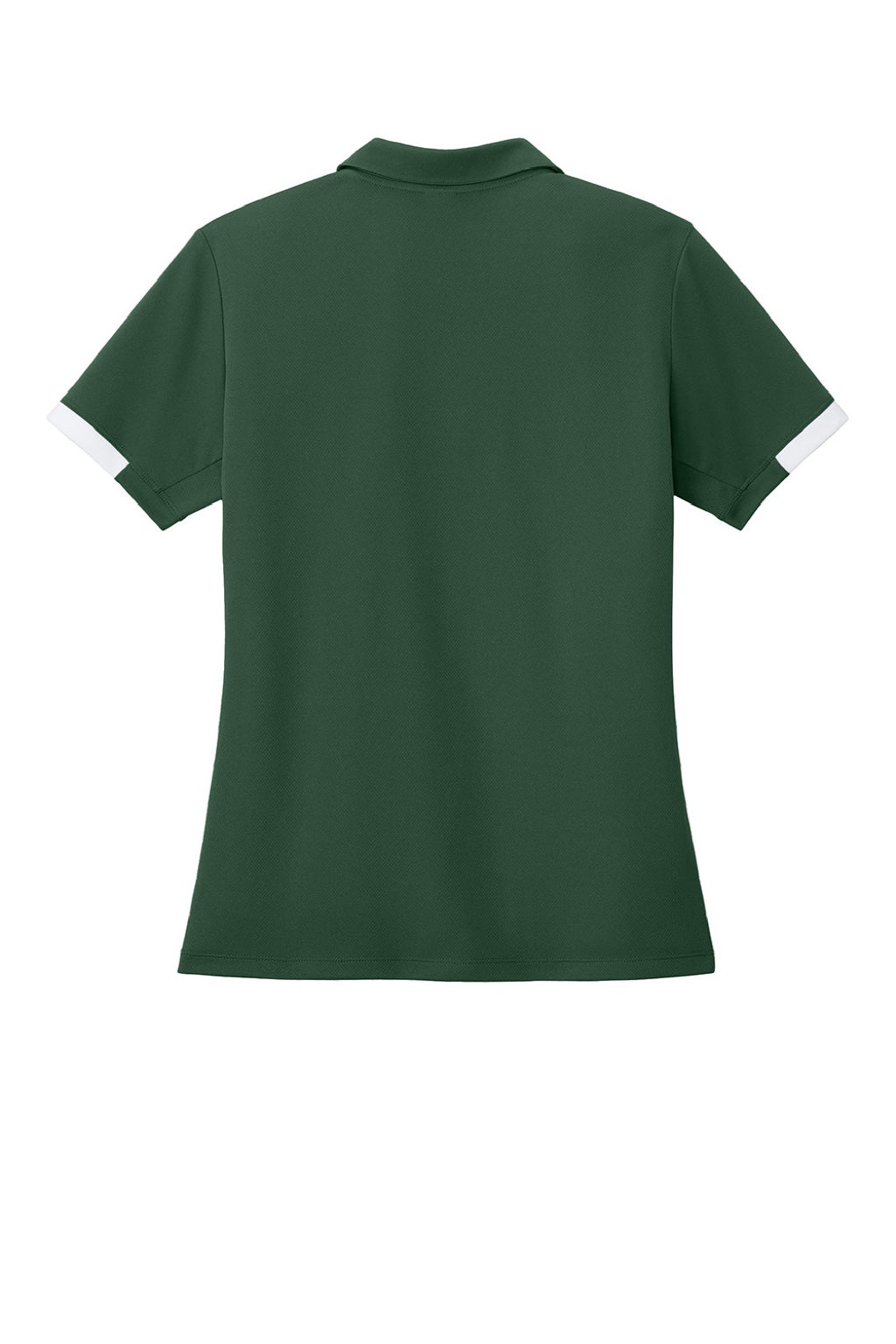 Sport-Tek LST444 Womens Club Colorblock Moisture Wicking Short Sleeve Polo Shirt Forest Green/White Flat Back
