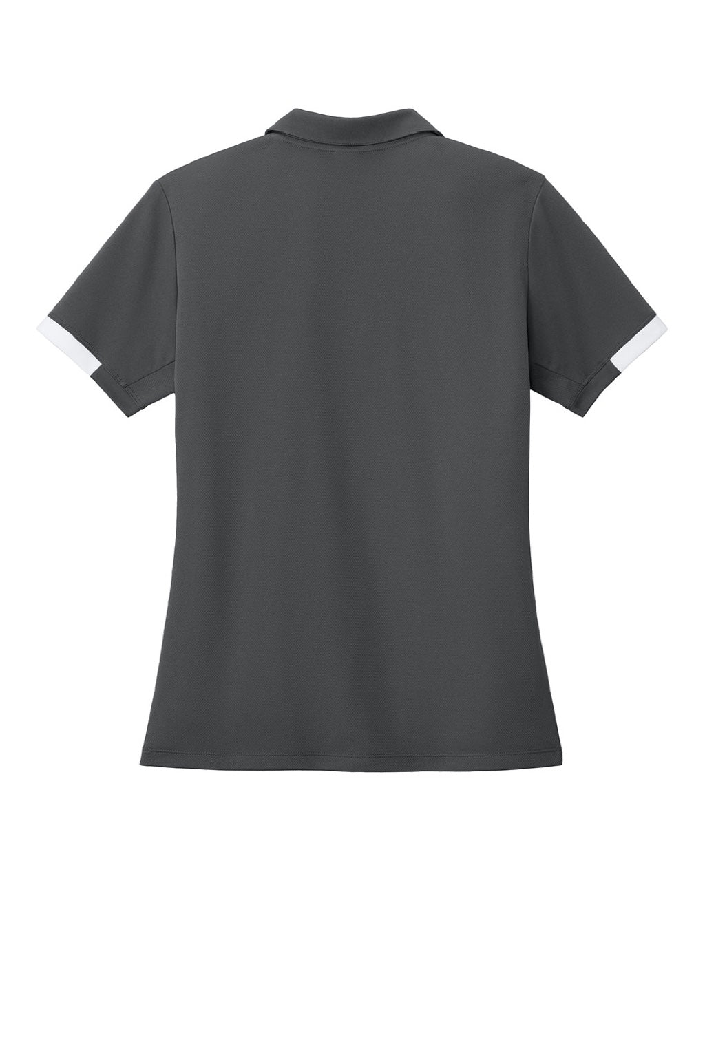 Sport-Tek LST444 Womens Club Colorblock Moisture Wicking Short Sleeve Polo Shirt Iron Grey/White Flat Back