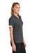 Sport-Tek LST444 Womens Club Colorblock Moisture Wicking Short Sleeve Polo Shirt Iron Grey/White Model Side
