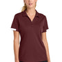 Sport-Tek Womens Club Colorblock Moisture Wicking Short Sleeve Polo Shirt - Maroon/White