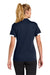 Sport-Tek LST444 Womens Club Colorblock Moisture Wicking Short Sleeve Polo Shirt True Navy Blue/White Model Back