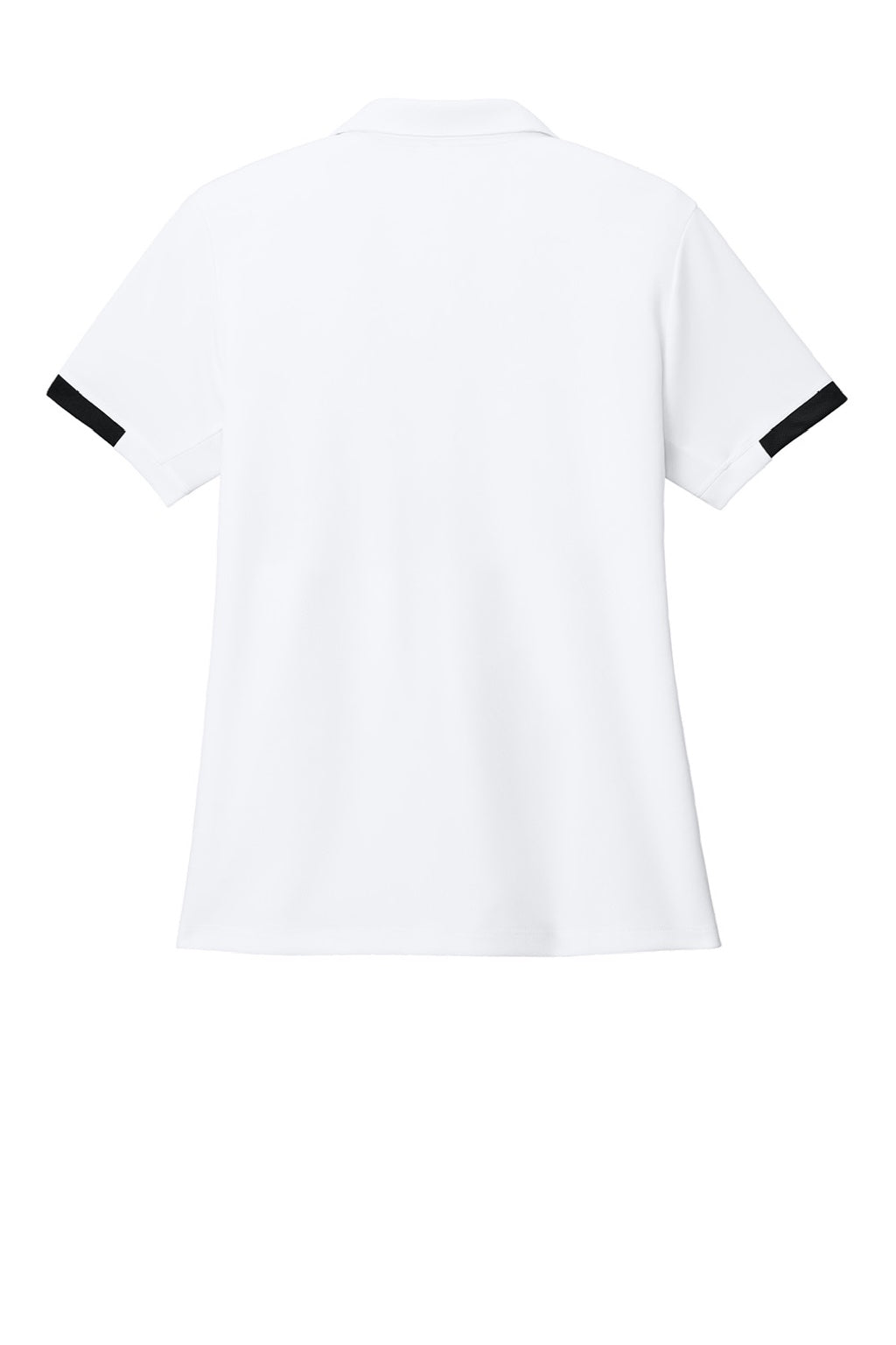 Sport-Tek LST444 Womens Club Colorblock Moisture Wicking Short Sleeve Polo Shirt White/Black Flat Back