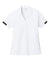 Sport-Tek LST444 Womens Club Colorblock Moisture Wicking Short Sleeve Polo Shirt White/Black Flat Front