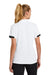 Sport-Tek LST444 Womens Club Colorblock Moisture Wicking Short Sleeve Polo Shirt White/Black Model Back