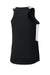 Sport-Tek LST446 Womens Club Track Tank Top Black/White Forn Back