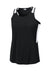 Sport-Tek LST446 Womens Club Track Tank Top Black/White Form Front