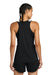 Sport-Tek LST446 Womens Club Track Tank Top Black/White Model Back