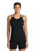 Sport-Tek LST446 Womens Club Track Tank Top Black/White Model Front