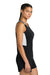 Sport-Tek LST446 Womens Club Track Tank Top Black/White Model Side