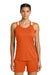 Sport-Tek LST446 Womens Club Track Tank Top Deep Orange/White Model Front