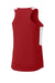 Sport-Tek LST446 Womens Club Track Tank Top Deep Red/White Forn Back