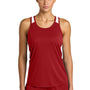 Sport-Tek Womens Club Track Tank Top - Deep Red/White - NEW