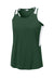 Sport-Tek LST446 Womens Club Track Tank Top Forest Green/White Form Front