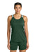 Sport-Tek LST446 Womens Club Track Tank Top Forest Green/White Model Front