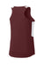 Sport-Tek LST446 Womens Club Track Tank Top Maroon/White Forn Back