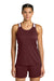 Sport-Tek LST446 Womens Club Track Tank Top Maroon/White Model Front