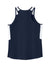 Sport-Tek LST446 Womens Club Track Tank Top True Navy Blue/White Flat Back