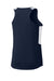 Sport-Tek LST446 Womens Club Track Tank Top True Navy Blue/White Forn Back
