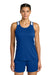 Sport-Tek LST446 Womens Club Track Tank Top True Royal Blue/White Model Front