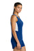 Sport-Tek LST446 Womens Club Track Tank Top True Royal Blue/White Model Side