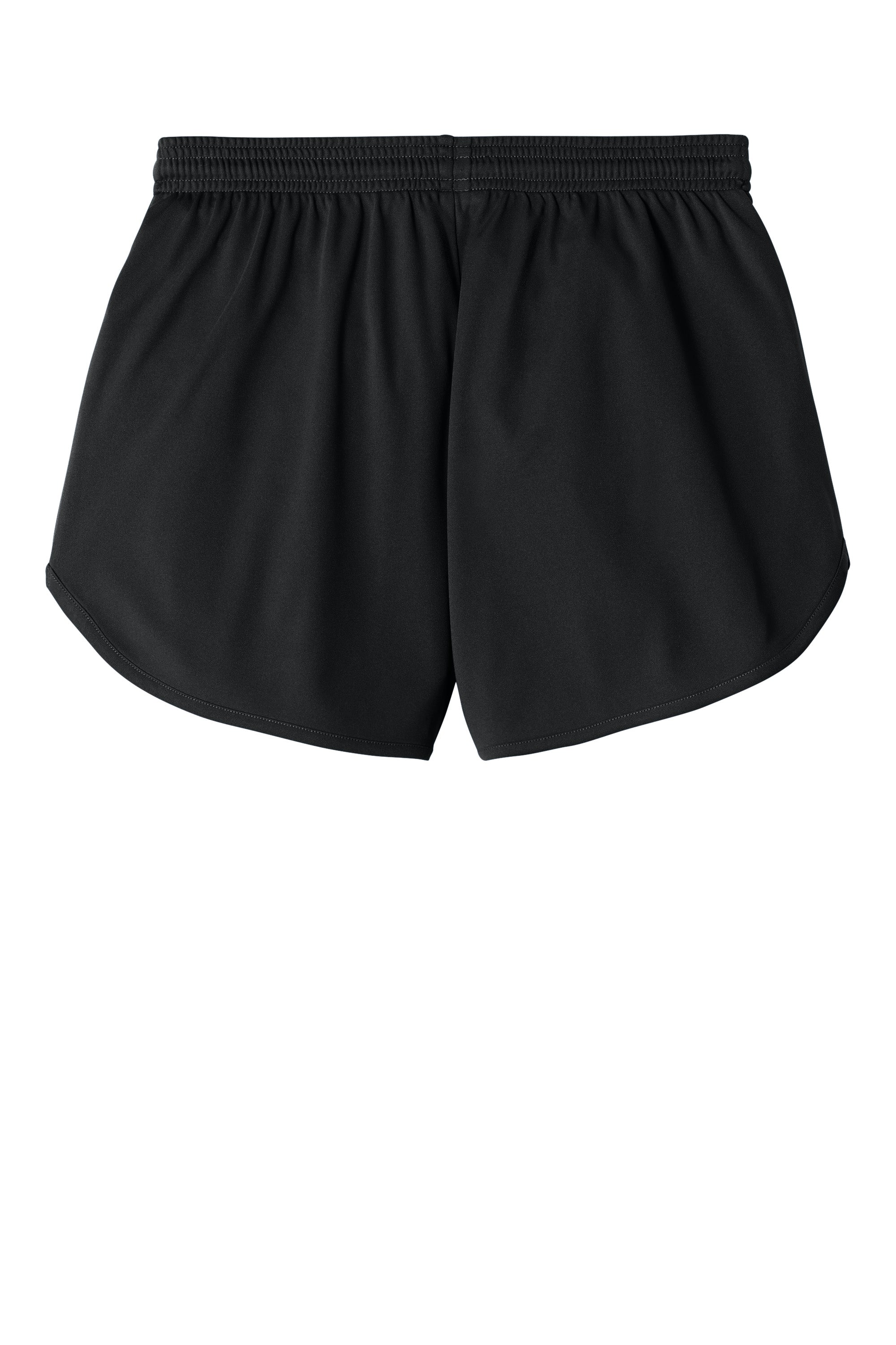 Sport-Tek LST447 Womens Club Track Shorts Black Flat Back