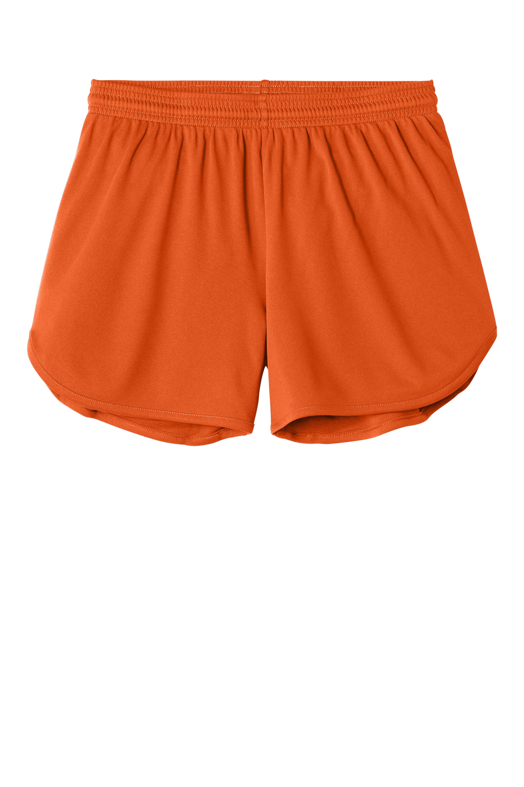Sport-Tek LST447 Womens Club Track Shorts Deep Orange Flat Front