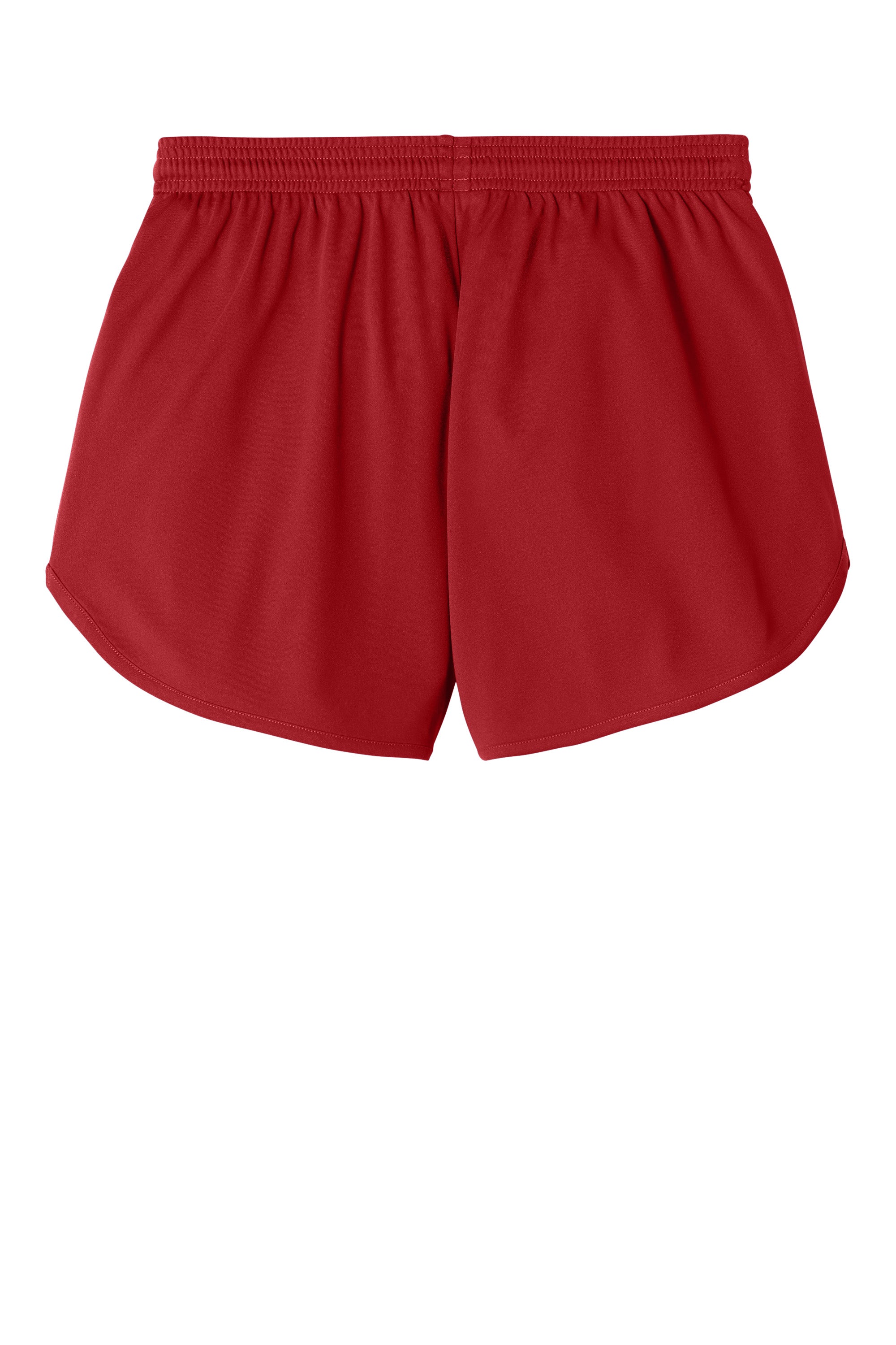 Sport-Tek LST447 Womens Club Track Shorts Deep Red Flat Back