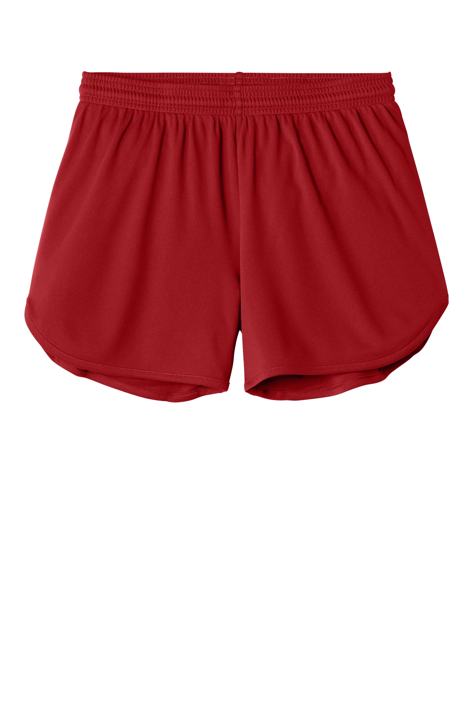 Sport-Tek LST447 Womens Club Track Shorts Deep Red Flat Front