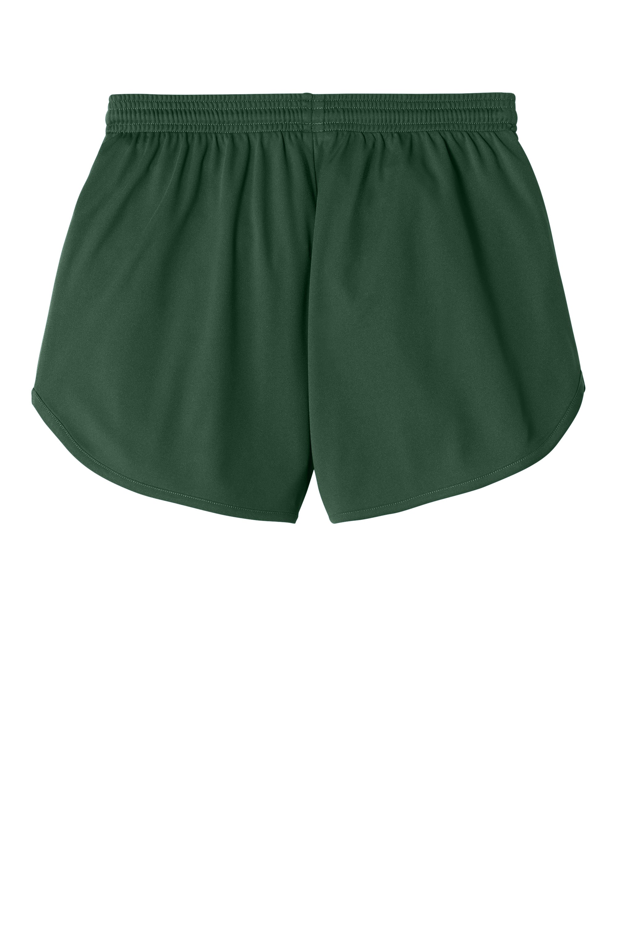 Sport-Tek LST447 Womens Club Track Shorts Forest Green Flat Back