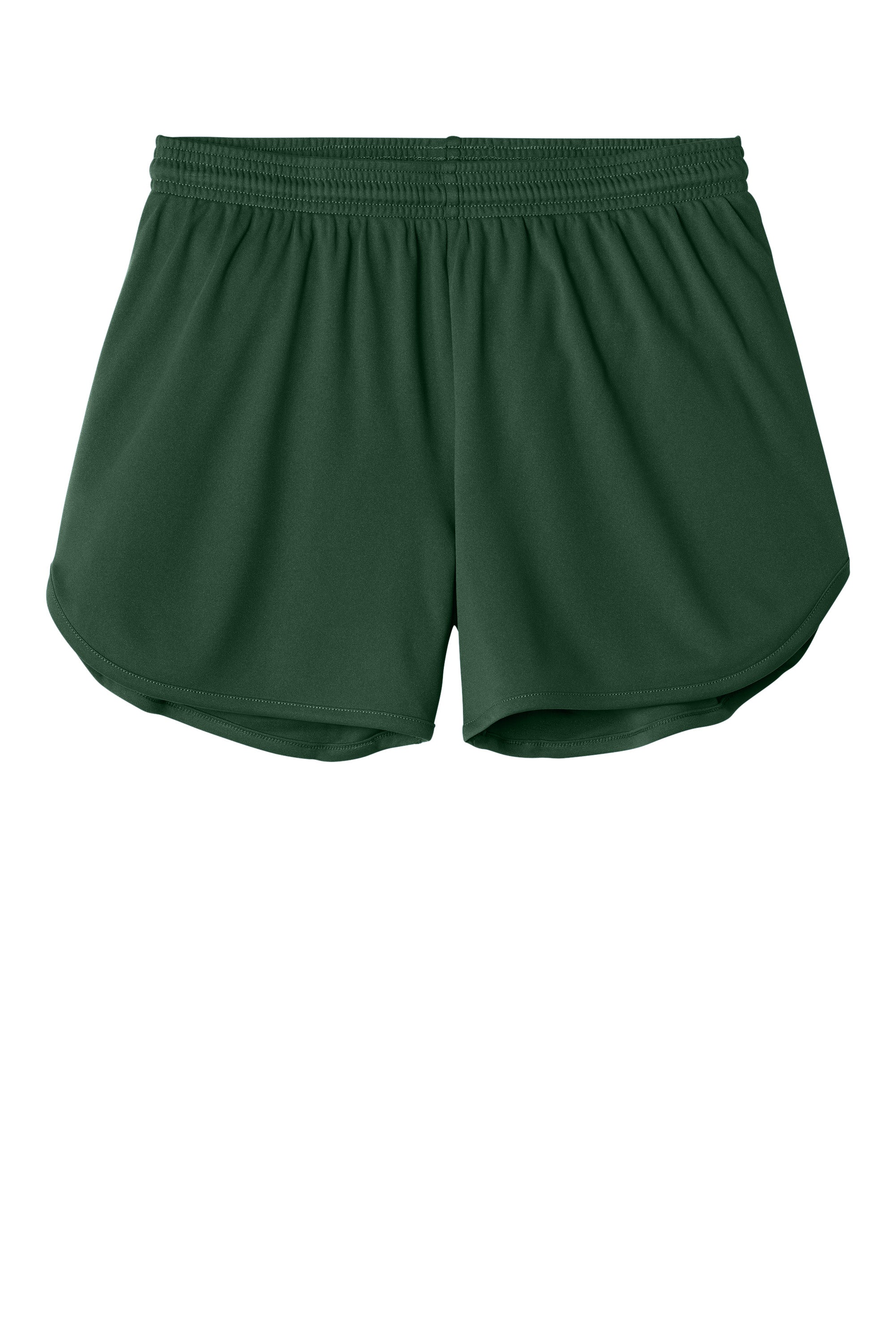 Sport-Tek LST447 Womens Club Track Shorts Forest Green Flat Front