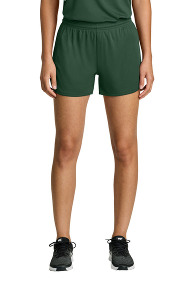 Sport-Tek LST447 Womens Club Track Shorts Forest Green Model Front