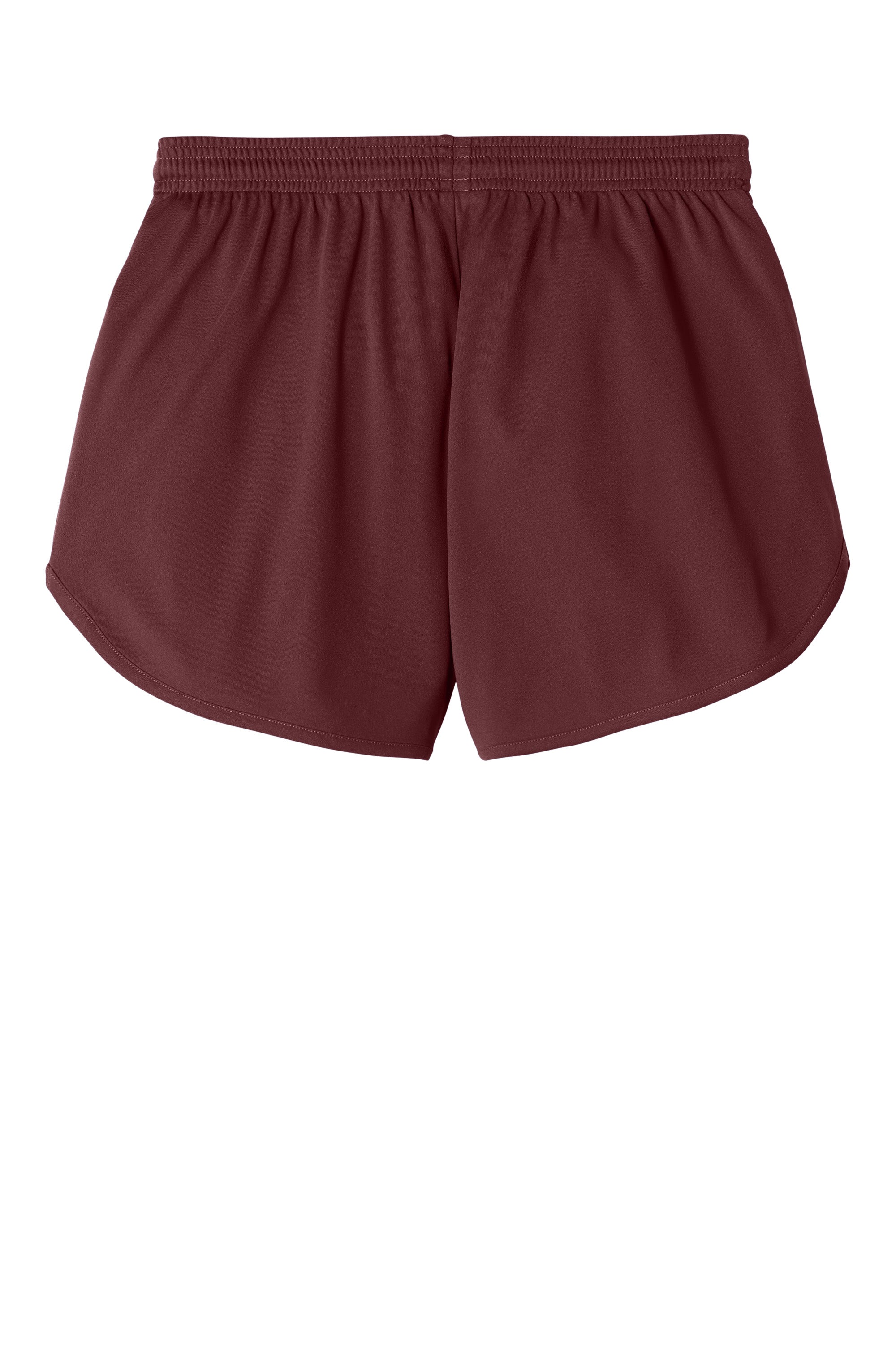 Sport-Tek LST447 Womens Club Track Shorts Maroon Flat Back