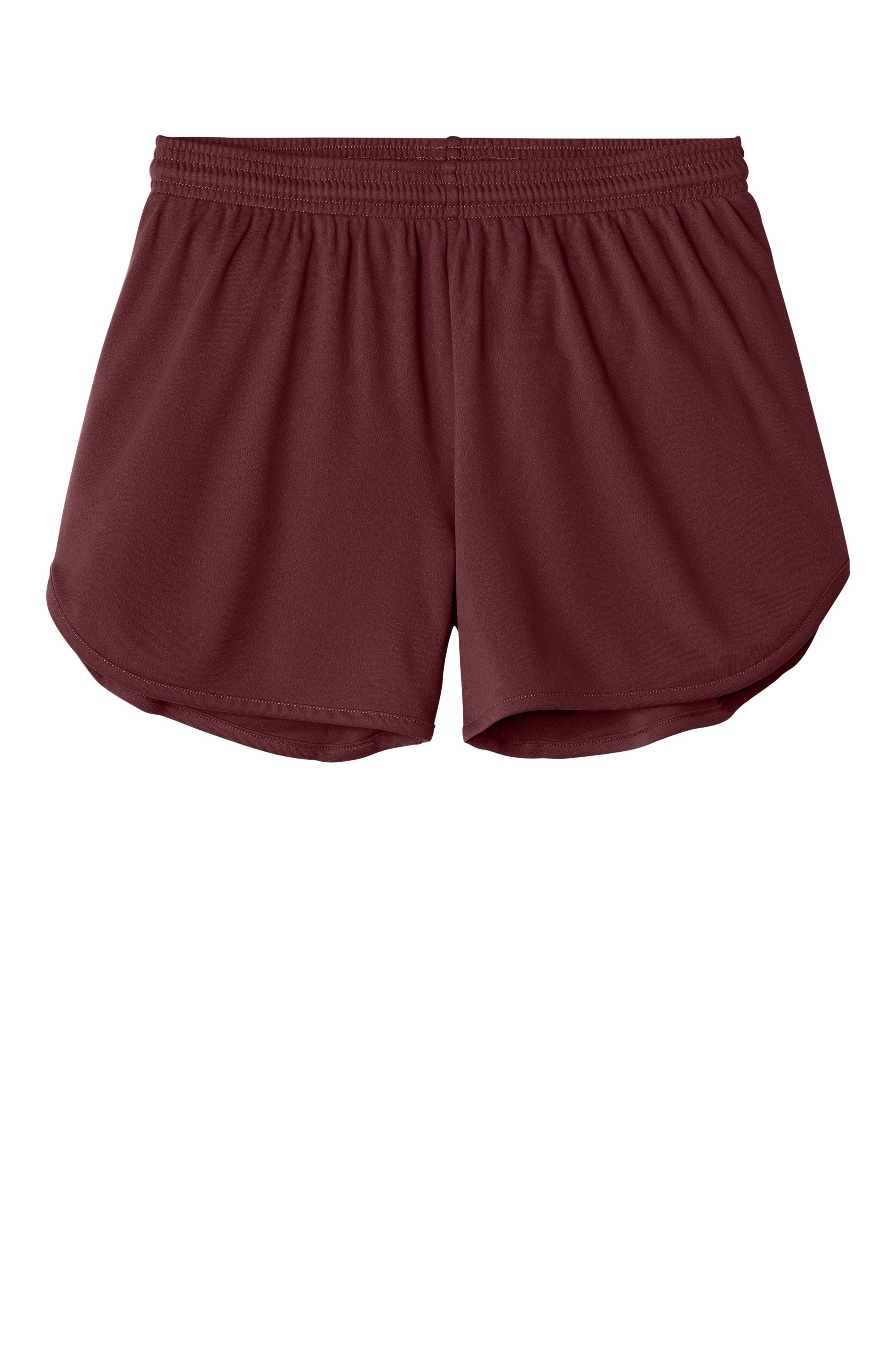 Sport-Tek LST447 Womens Club Track Shorts Maroon Flat Front