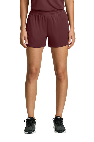 Sport-Tek LST447 Womens Club Track Shorts Maroon Model Front
