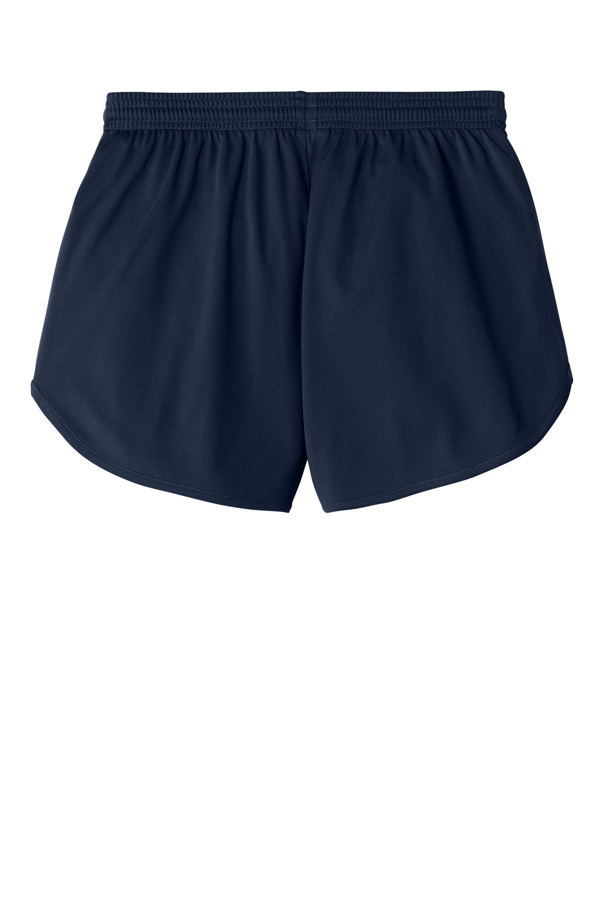 Sport-Tek LST447 Womens Club Track Shorts True Navy Blue Flat Back