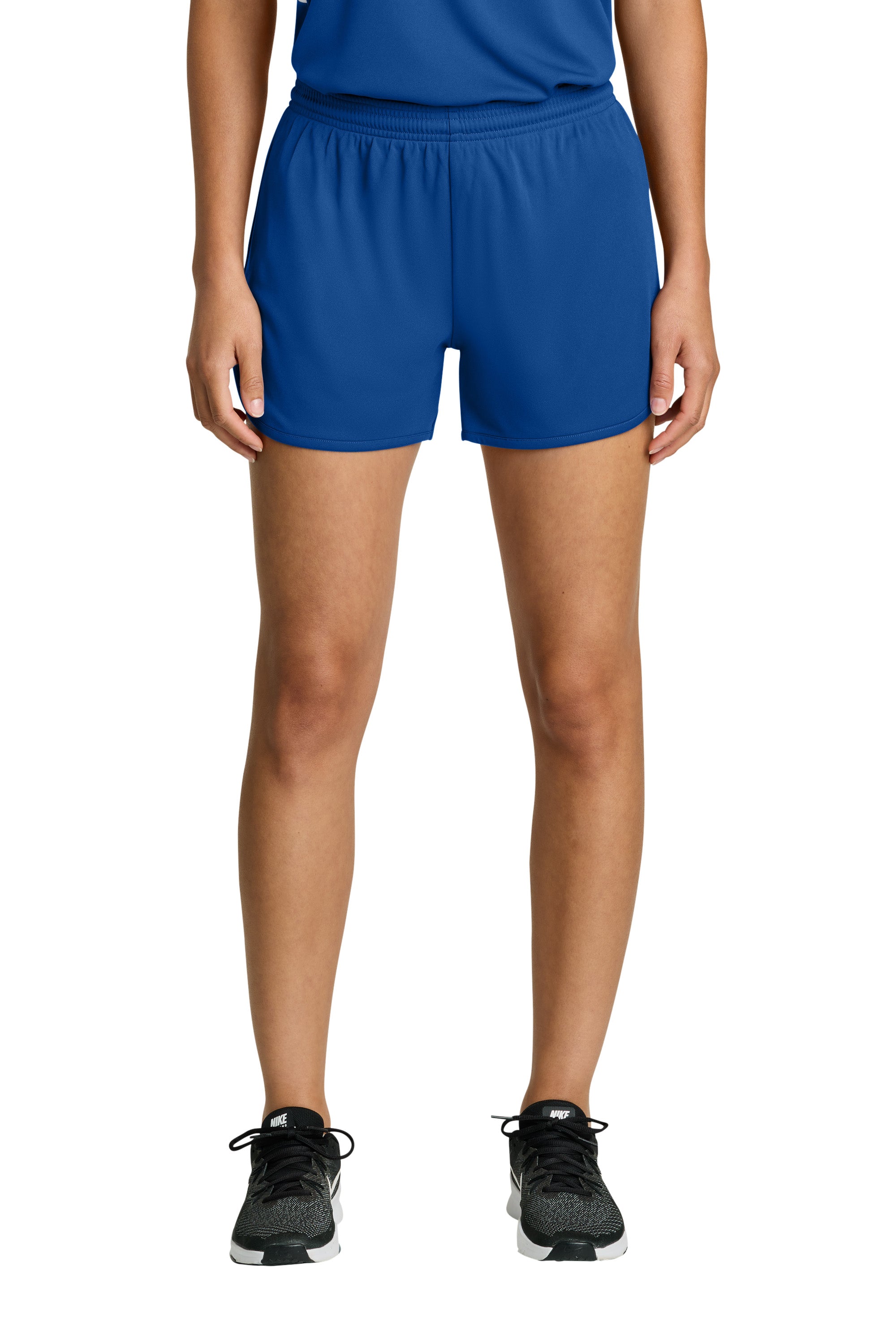 Sport-Tek LST447 Womens Club Track Shorts True Royal Blue Model Front