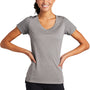 Sport-Tek Womens Endeavor Moisture Wicking Short Sleeve V-Neck T-Shirt - Heather Light Grey/Light Grey - Closeout