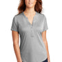 Sport-Tek Womens Endeavor Moisture Wicking Short Sleeve Polo Shirt - Heather Light Grey - Closeout